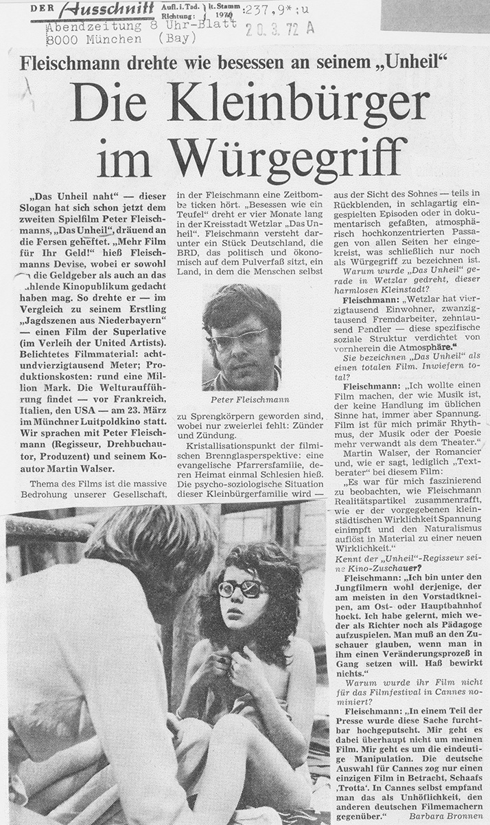 Abendzeitung 20. März 1972